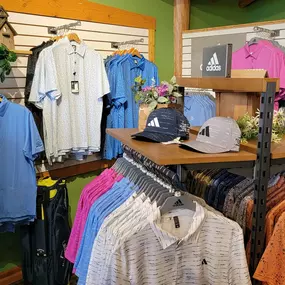 Addidas Golf apparel at the Hawk's View Golf Club Golf Store