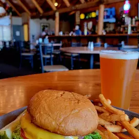 Hawk Burger at Tail Feathers Bar & Grill located inside Hawk's View Golf Club, Lake Geneva, WI