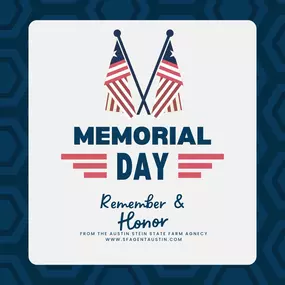 Happy Memorial Day from all of us at State Farm! Today, we honor and remember those who have made the ultimate sacrifice for our freedom. Let's celebrate their bravery and show our gratitude for their service. Have a safe and festive holiday! Also, as a reminder, we are closed today in honor of Memorial Day. #MemorialDay #ThankYouMilitary