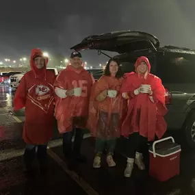 We were tailgating in the rain before the Cheif game with some chili. Go Cheifs!