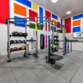 Health and Fitness Club including TVs and Cardio and Weight Training at Pointe Royal Townhome Apartments