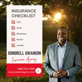 Stay protected at every turn with our insurance agency's comprehensive insurance checklist! ✔️ Life, ✔️ Auto, ✔️ Business, ✔️ Home, ✔️ Condo - we've got you covered for all your insurance needs. #LifeInsurance #AutoInsurance #BusinessInsurance #HomeInsurance #CondoInsurance #DondrellSwansonInsuranceAgency