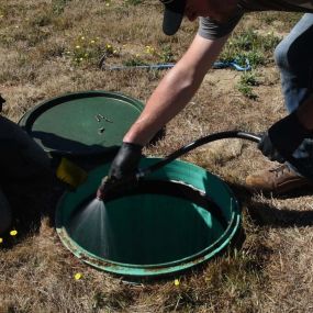Septic tank evaluation, opening tank in Portland