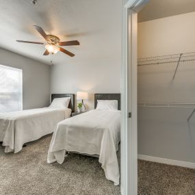 Bedroom with Large Closet at Cable Ranch Affordable Apartments in San Antonio, TX