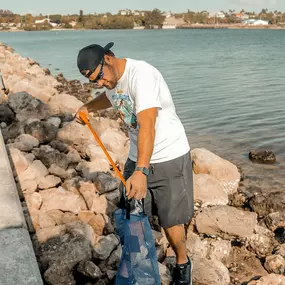 Our team enjoys volunteering in our free time. We spent time cleaning up the beach!