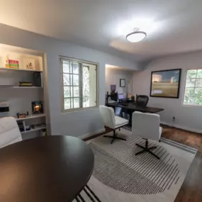 Bright administrative office with desk and windows, located in Clearview’s main building for mental health and dual diagnosis care.