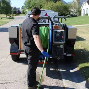 Drain clearing division preparing for a hydro-jetting job.