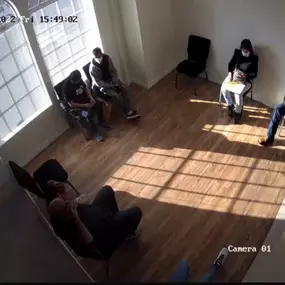 Ayudando a la Comunidad- waiting room with clients
