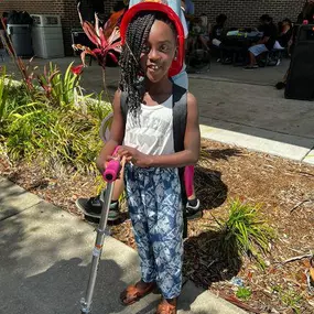 We gave out 9 scooters yesterday at the back to school event!  Here are some of the lucky winners ????