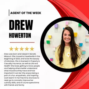 Meet Drew! A rockstar agent who goes above and beyond every day! Her dedication, knowledge, and passion for helping others make her an incredible asset to our team. Drew is always there to help with a smile! We’re lucky to have her!