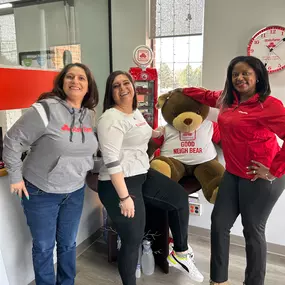 Meet our Good Neigh-Bear and the incredible team behind the smiles! We’re here to serve with heart, humor, and a whole lot of hugs. Stop by and say hello—we’re always happy to see you!
