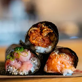 The 3 hand roll set at Temaki Bar Sushi Encinitas.