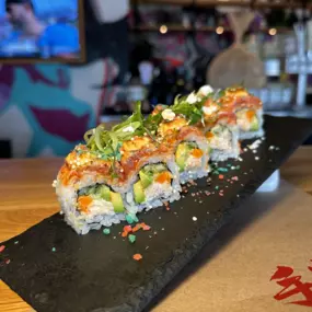 The 'Firecracker' specialty roll created for 4th of July.