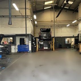 Cars inside the workshop at Ford Wrexham Service Centre