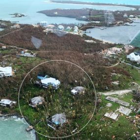 “Just thought you would like to see how we fared after Hurricane Dorian. While the destruction on the island [Green Turtle Cay, Abaco, Bahamas] was devastating to most of the home owners, the four tree houses came through basically unscathed