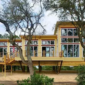 Built near Hilton Head, SC, this highly engineered hurricane-resistant beachfront Topsider home features a multi-level roofline designed for extraordinary ocean views.