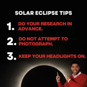 Don't forget these important safety reminders as you prepare to witness this celestial spectacle. Use specific viewing glasses, stay focused on the road, and ensure your insurance coverage is up to par.