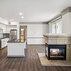 Kitchen Island Fireplace