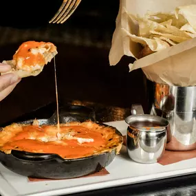 Buffalo Chicken Dip and chips at Park Avenue Tavern.