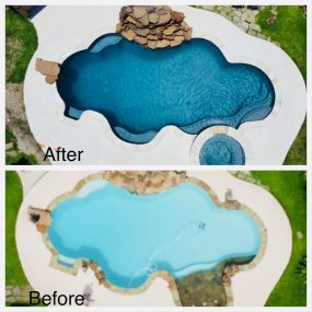 Pool Renovation, Groves TX, replaced a tanning ledge with a spa, plaster, tile and coping