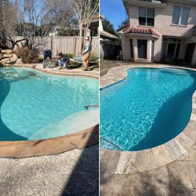 Pool Remodeling in Katy, TX, before and after