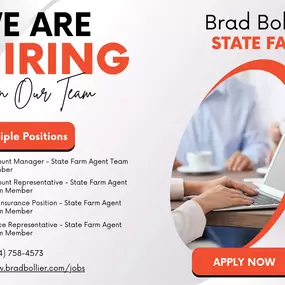 We are Hiring! Multiple positions available to join our wonderful team! Please apply online or submit resumes to Brad@bradbollier.com.