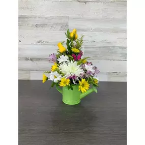 Send someone some Spring love with these beautiful mix of fresh flowers in a watering can! Our florists hand-design each arrangement, so colors, varieties and container may vary due to local availability *We strive to send the freshest flowers. That means they may arrive in bud-form. The benefit is they will last longer for the recipient to enjoy!