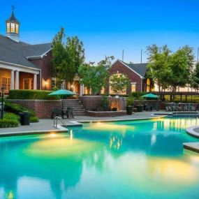 Swimming Pool with Relaxing Poolside Patio at Cambridge Square Apartments