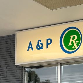 The A&P pharmacy sign