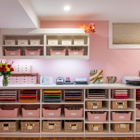 Make your hobby/craft room a productivity powerhouse and let the creativity flow! Our personalized storage keeps everything in order.