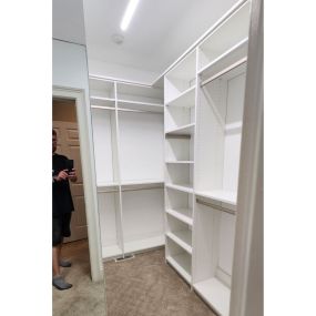 Organize your closet with precision and a place for everything. Our custom solutions cater to your unique needs!