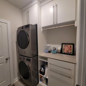 Great organization in a laundry room makes laundry day a little easier.