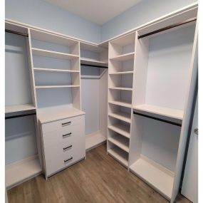 Organize your closet with precision and a place for everything. Our custom solutions cater to your unique needs!