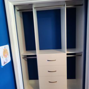 Make it fun for your child to be organized with a reach-in closet.