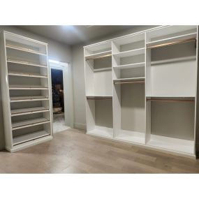 Organize your closet with precision and a place for everything. Our custom solutions cater to your unique needs!