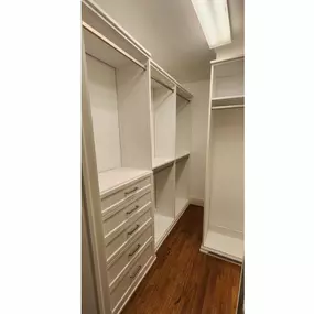 Organize your closet with precision and a place for everything. Our custom solutions cater to your unique needs!