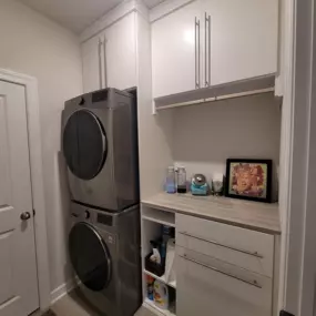 Great organization in a laundry room makes laundry day a little easier.