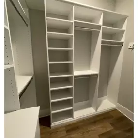 Custom closet in white ford. a client in Cornelius, NC. We design according to your storage needs.