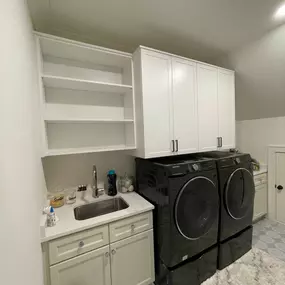 Unleash your laundry's potential with custom shelves and smart storage solutions.