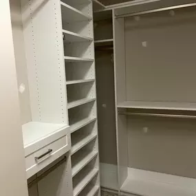 Organize your closet with precision and a place for everything. Our custom solutions cater to your unique needs!