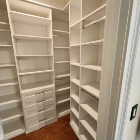 Organize your closet with precision and a place for everything. Our custom solutions cater to your unique needs!