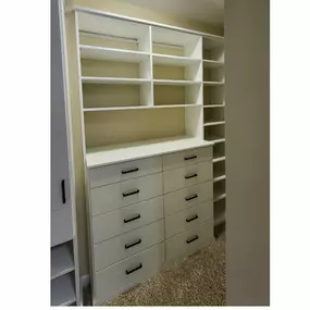 Organize your closet with precision and a place for everything. Our custom solutions cater to your unique needs!