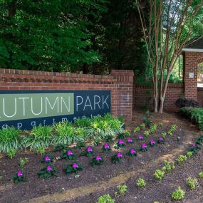 Entrance Sign at Autumn Park Apartments, Charlotte