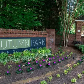 Entrance Sign at Autumn Park Apartments, Charlotte