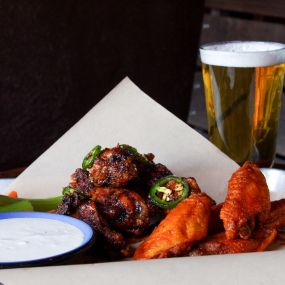 Classic Tavern Wings - Buffalo - Parmesan, herb & garlic - sticky & sweet barbecue, Spicy Honey & Jalapeno