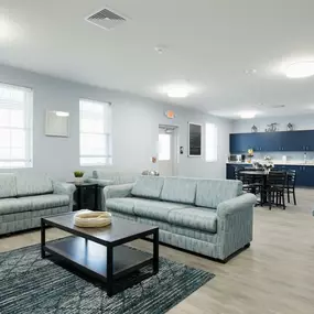 STR Behavioral Health Silver Pines: Interior photo of our addiction and mental health treatment center's lounge and kitchen area.