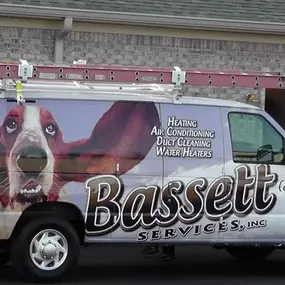 Bassett Services: Heating, Cooling, Plumbing & Electrical work van