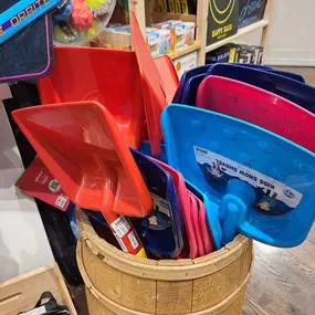 SLEDS! SHOVELS! WE HAVE THEM! COME GET THEM (SAFELY)!