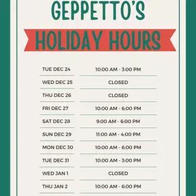 Holiday hours are here! We've added an hour to the end of Wednesday-Saturday, and an hour to each side of our Sunday hours! We close early the day before Thanksgiving, we are closed Thanksgiving Day; we close early on Christmas Eve and are closed Christmas Day and Boxing Day; we close early on New Years Eve and are closed on New Year's Day.