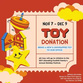 It’s the season of giving! Join us in our toy drive by dropping off a new, unwrapped toy at our office. ????????✨